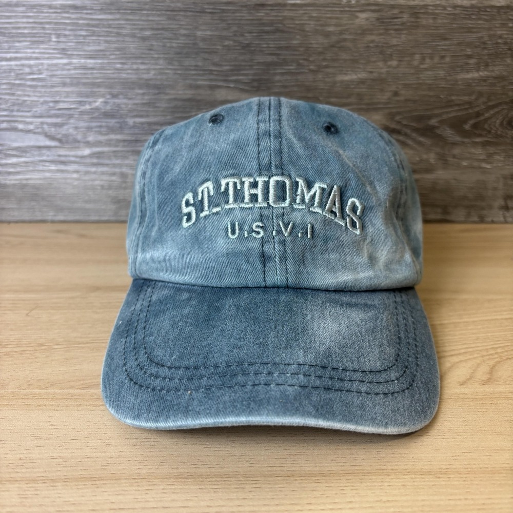 St.‎ Thomas USVI Hat Cap Strap Back Blue Washed Iguana Jack's Souvenir Mens